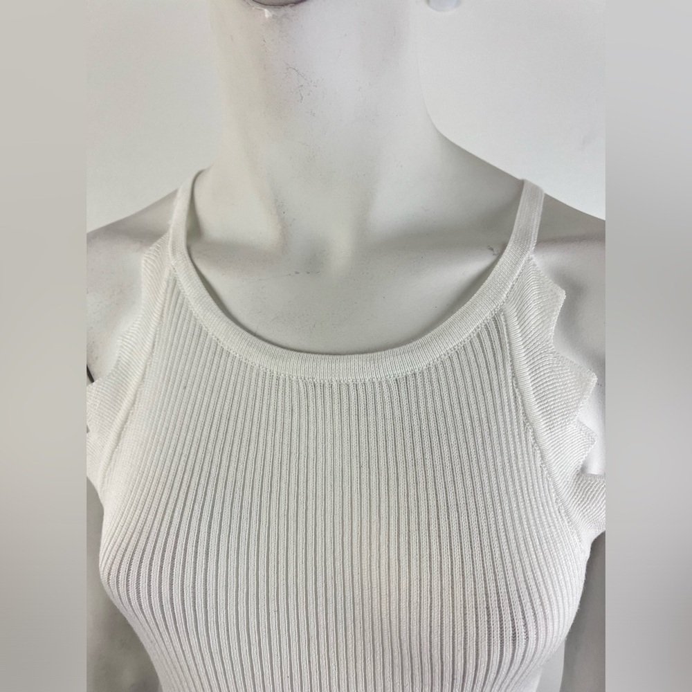 * NEW * IVORY THE LABEL White ribbed knit tank top * Size XL * - Picture 10 of 12